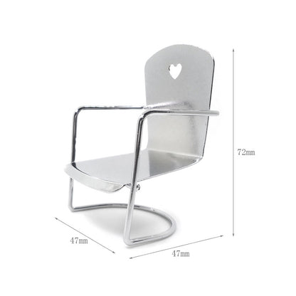 3 PCS 1:12 Doll House Miniature Iron Chair Model, Iron Chair