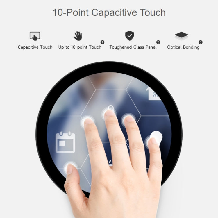 Waveshare 1080x1080 IPS Optically Bonded 5-Inch HDMI Circular 10-Point Touch Screen, 5 inch IPS