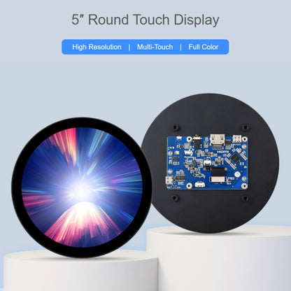 Waveshare 1080x1080 IPS Optically Bonded 5-Inch HDMI Circular 10-Point Touch Screen, 5 inch IPS