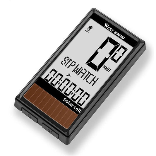 WEST BIKING Wireless Solar Code Table Mountain Road Bike Large Character Code Table Five Language Waterproof Speedometer, WEST BIKING Speedometer