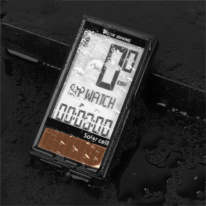 WEST BIKING Wireless Solar Code Table Mountain Road Bike Large Character Code Table Five Language Waterproof Speedometer, WEST BIKING Speedometer