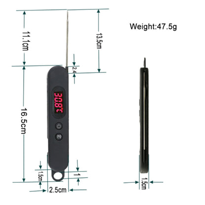Folding Digital Meat Thermometer Probe Wireless Instant Read Kitchen Cooking Food Long Stainless Steel Probe BBQ Thermometer