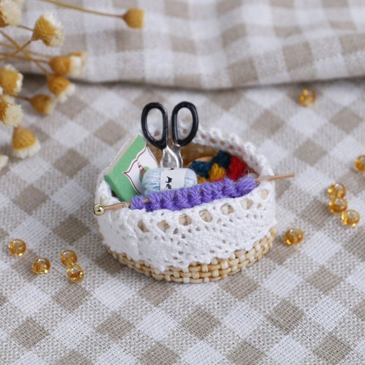 Outil de tricot en laine miniature pour maison de poupée 1:12, tricot en laine