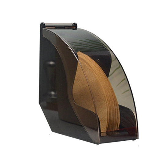 Porte-filtre à café, boîte de rangement pour filtres à café, support de rangement pour filtres à café, outils à café avec couvercle anti-poussière, porte-filtre à café