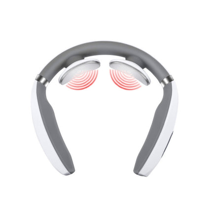 Cervical Vertebra Massager Charging Intelligent Pulse Physiotherapy Instrument Electromagnetic Vibration Neck Protector, Black, Red