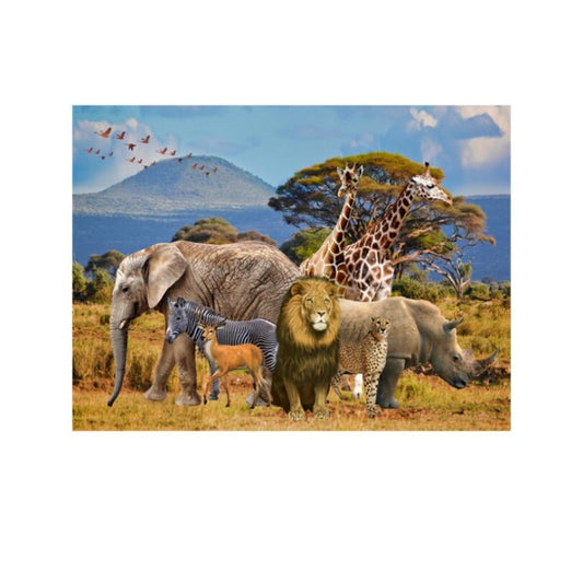 2.1m x 1.5m Grassland Lion Animal Photography Background Cloth