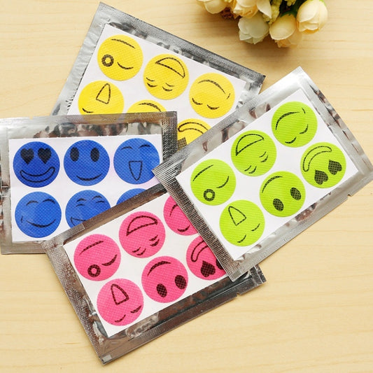10pcs Mosquito Stickers DIY Mosquito Repellent Stickers Patches Cartoon Smiling Face Drive Repeller (Color Random Delivery)