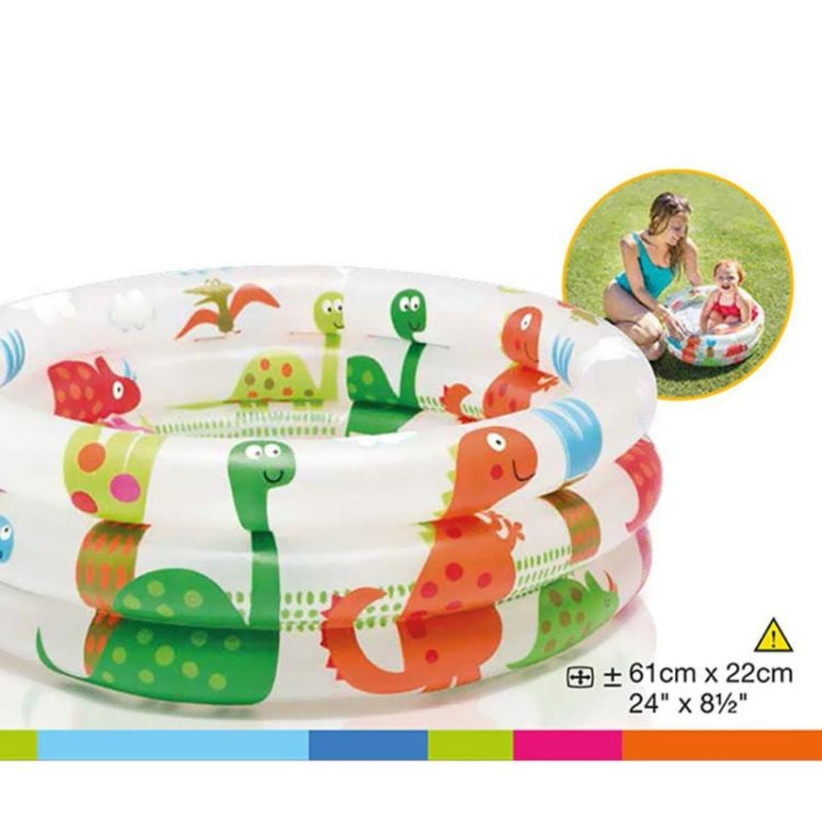 Piscine gonflable ronde pour bébé avec motif dinosaure de dessin animé, baignoire pour nourrisson, taille : 61 x 22 cm, taille : 61 x 22 cm