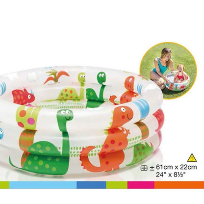Piscine gonflable ronde pour bébé avec motif dinosaure de dessin animé, baignoire pour nourrisson, taille : 61 x 22 cm, taille : 61 x 22 cm