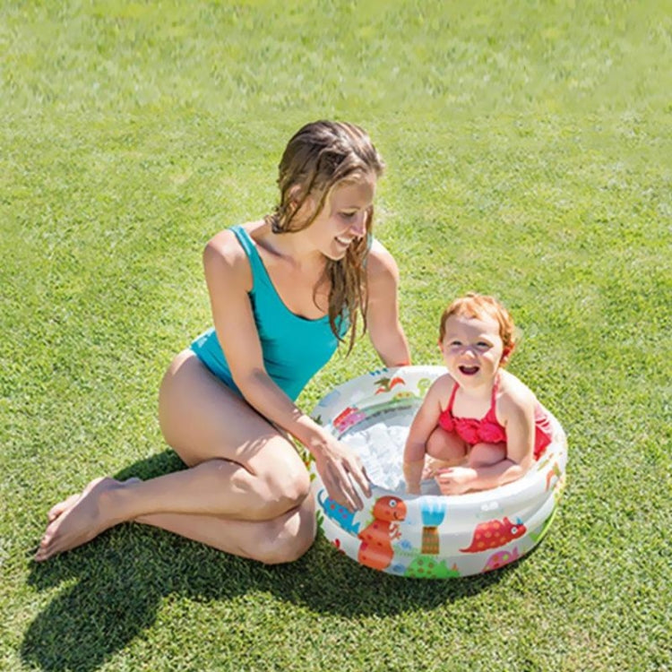 Piscine gonflable ronde pour bébé avec motif dinosaure de dessin animé, baignoire pour nourrisson, taille : 61 x 22 cm, taille : 61 x 22 cm