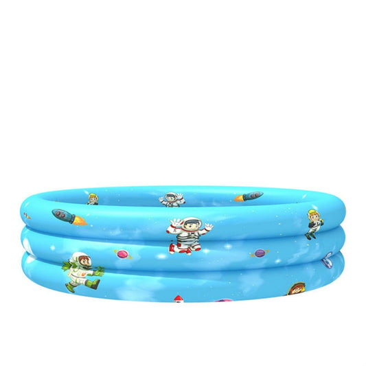 Piscine gonflable ronde à trois anneaux pour enfants, utilisable à la maison, en intérieur et en extérieur, 90 x 30 cm et 110 x 30 cm.