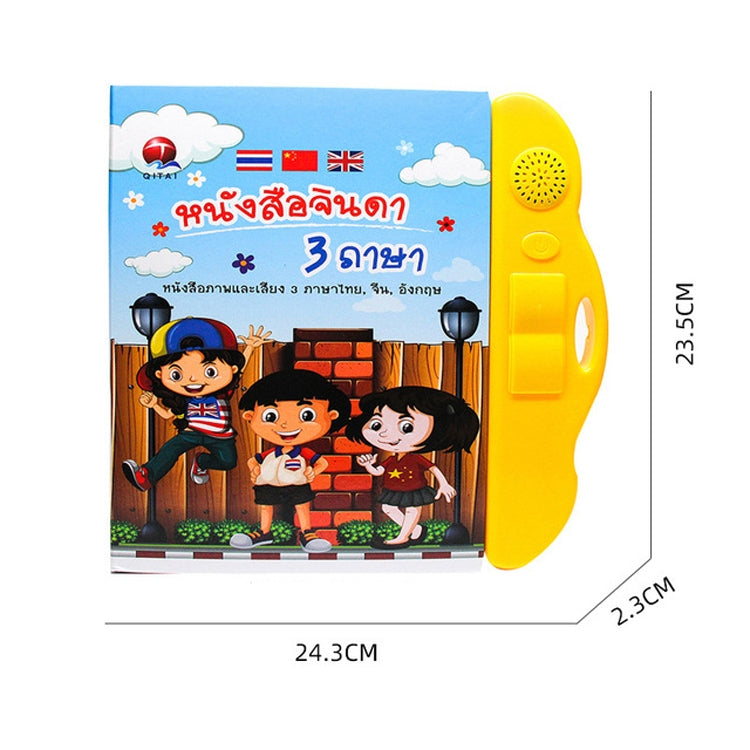 Jouets éducatifs pour enfants : Livres audio électriques multilingues (thaï, anglais, chinois) pour l'apprentissage précoce
