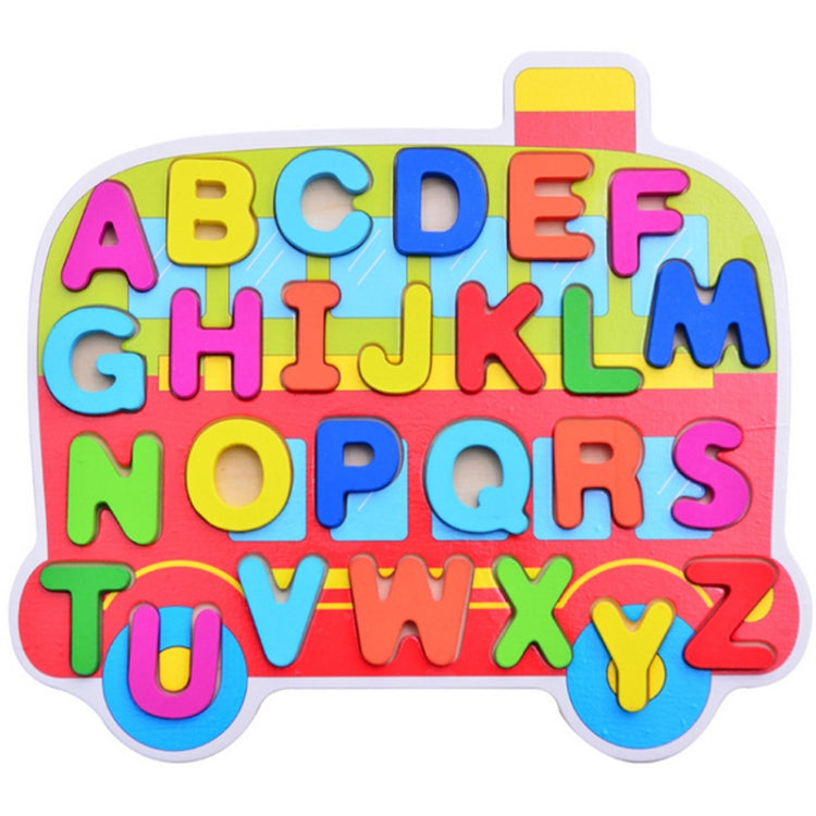 Jouets de puzzle pour enfants, planche à saisir à la main en dessin animé, puzzle en bois pour l'apprentissage des chiffres et de l'alphabet