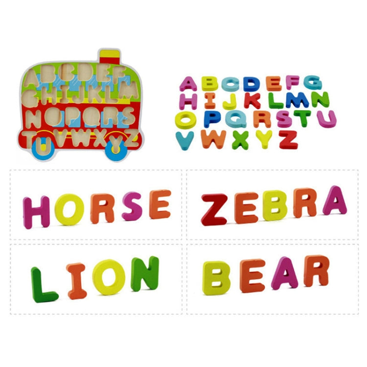 Jouets de puzzle pour enfants, planche à saisir à la main en dessin animé, puzzle en bois pour l'apprentissage des chiffres et de l'alphabet