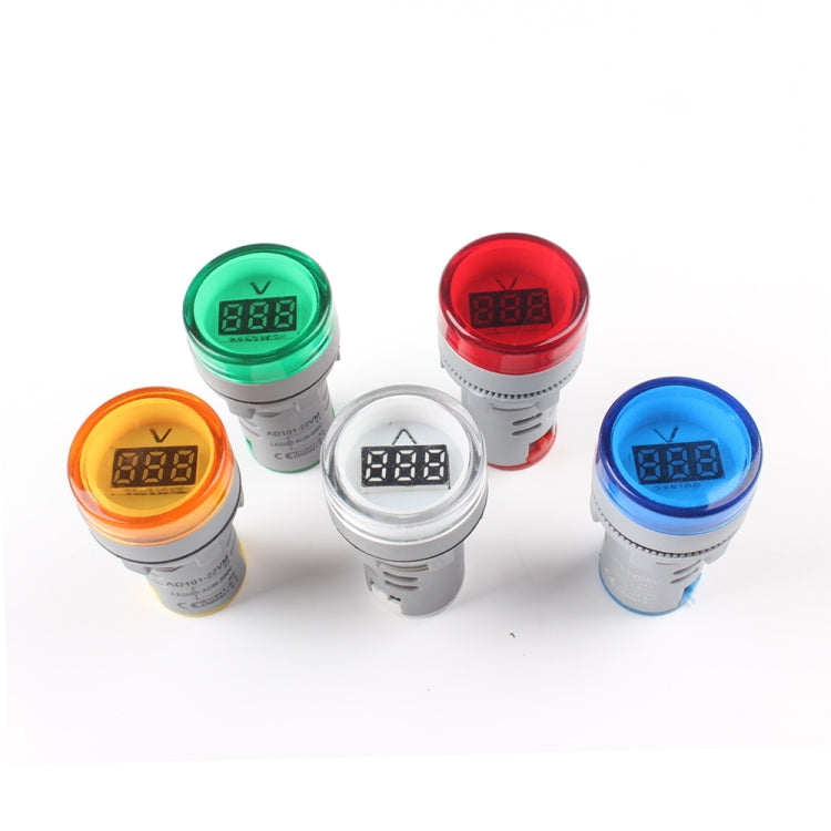 AD16-22DSV  Mini Digital Display 60-500V General Indicator AC Voltmeter, Open Hole: 22mm, 60-500V Yellow, 60-500V Blue, 60-500V White, 60-500V Red, 60-500V Green