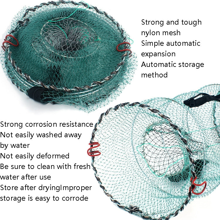 Spring Cage Fishing Net Automatic Folding Shrimp Cage Round Spring Fish Net, Special Mesh Large, Encrypted Mesh Large