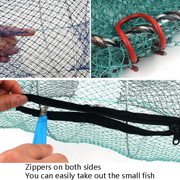 Spring Cage Fishing Net Automatic Folding Shrimp Cage Round Spring Fish Net, Special Mesh Large, Encrypted Mesh Large