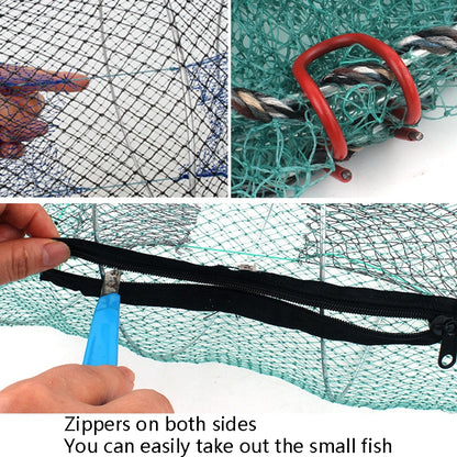 Spring Cage Fishing Net Automatic Folding Shrimp Cage Round Spring Fish Net, Special Mesh Large, Encrypted Mesh Large