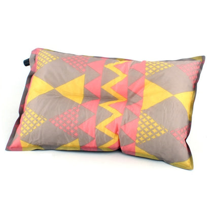 Portable Ethnic Style Automatic Inflatable Pillows Outdoor Camping Tent Camping Equipment Car Travel Pillows, Navy Blue Stripes, Orange Stripes, Red Yellow Printing, Gray Blue Print