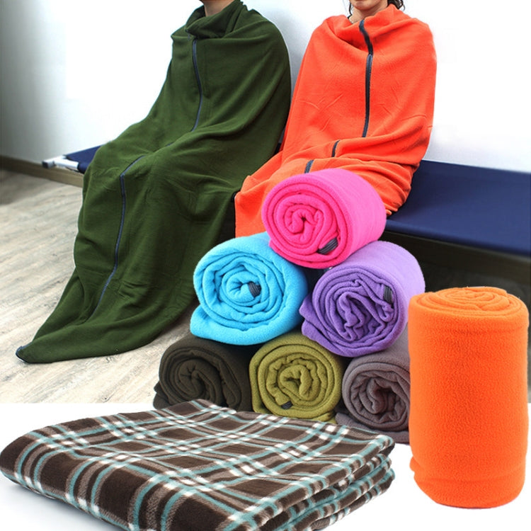 Outdoor Fleece Sleeping Bag Camping Trip Air Conditioner Dirty Sleeping Bag Separated By Knee Blanket During Lunch Break, Extra Thick Section (Plaid Cloth), Thickened (Blue), Thickened (Army Green), Thickened (Grass Green), Thickened (Gray)            ...