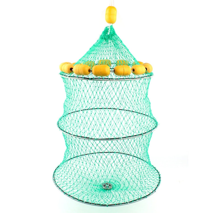Filet de pêche à flottabilité extérieure, cage à poisson pliable à 3 cercles, filet de pêche en mer multi-flotteurs, filet de pêche à flottabilité