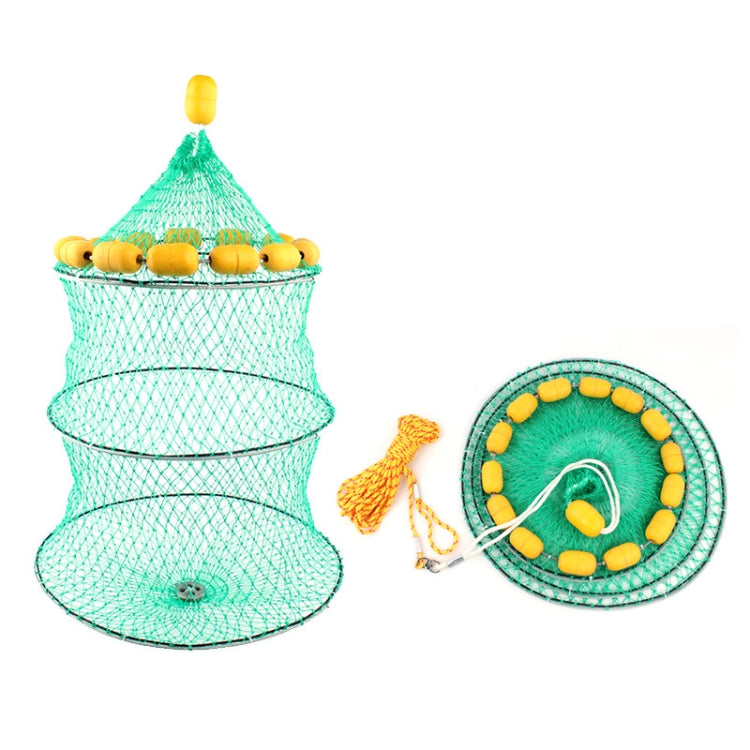 Filet de pêche à flottabilité extérieure, cage à poisson pliable à 3 cercles, filet de pêche en mer multi-flotteurs, filet de pêche à flottabilité