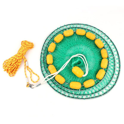 Filet de pêche à flottabilité extérieure, cage à poisson pliable à 3 cercles, filet de pêche en mer multi-flotteurs, filet de pêche à flottabilité