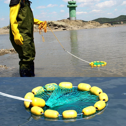 Filet de pêche à flottabilité extérieure, cage à poisson pliable à 3 cercles, filet de pêche en mer multi-flotteurs, filet de pêche à flottabilité