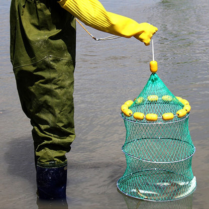 Filet de pêche à flottabilité extérieure, cage à poisson pliable à 3 cercles, filet de pêche en mer multi-flotteurs, filet de pêche à flottabilité