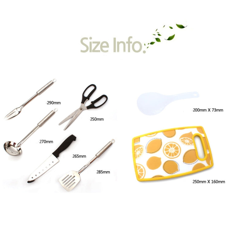 CLS Ensemble d'ustensiles de cuisine d'extérieur 7 en 1 en acier inoxydable 201 Sac à main portable Sac de pique-nique, Motif triangle 7 en 1, Café 7 en 1