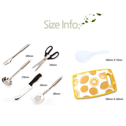 CLS Ensemble d'ustensiles de cuisine d'extérieur 7 en 1 en acier inoxydable 201 Sac à main portable Sac de pique-nique, Motif triangle 7 en 1, Café 7 en 1