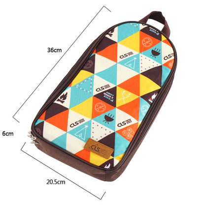 CLS Ensemble d'ustensiles de cuisine d'extérieur 7 en 1 en acier inoxydable 201 Sac à main portable Sac de pique-nique, Motif triangle 7 en 1, Café 7 en 1