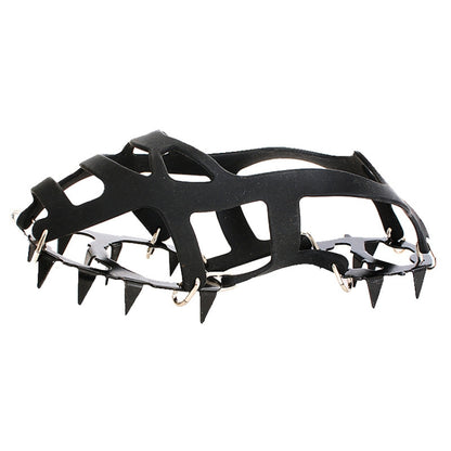 18 Teeth Silica Gel Steel Claw Ice Climbing on Foot Non-slip Mountaineering Foot Cover, One Pair, M (3742), L (4346)