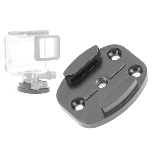 Support de trépied à dégagement rapide en aluminium à 4 trous pour caméra de sport, noir, écrou intégré noir