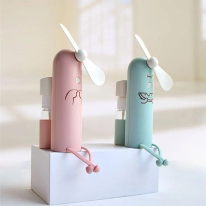 Support de téléphone portable créatif Dessin animé Pulvérisation Mini ventilateur Ventilateur USB portable