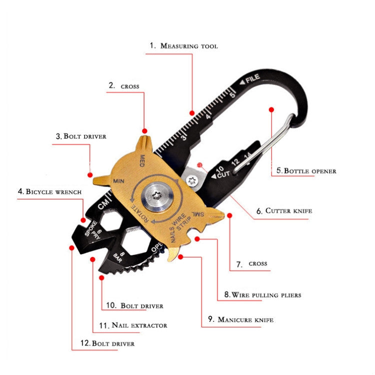 20 in 1 Stainless Steel Wrench Screwdriver Creative Roulette Multifunctional Combination Tool Outdoor Survival Tool, 20 in 1