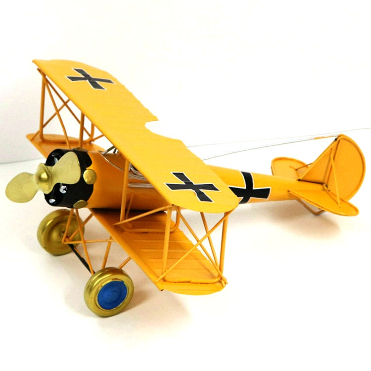 Ornements de décoration d'intérieur Artisanat en fer forgé Modèle d'avion rétro, Jaune, Vert, Rouge, Bleu