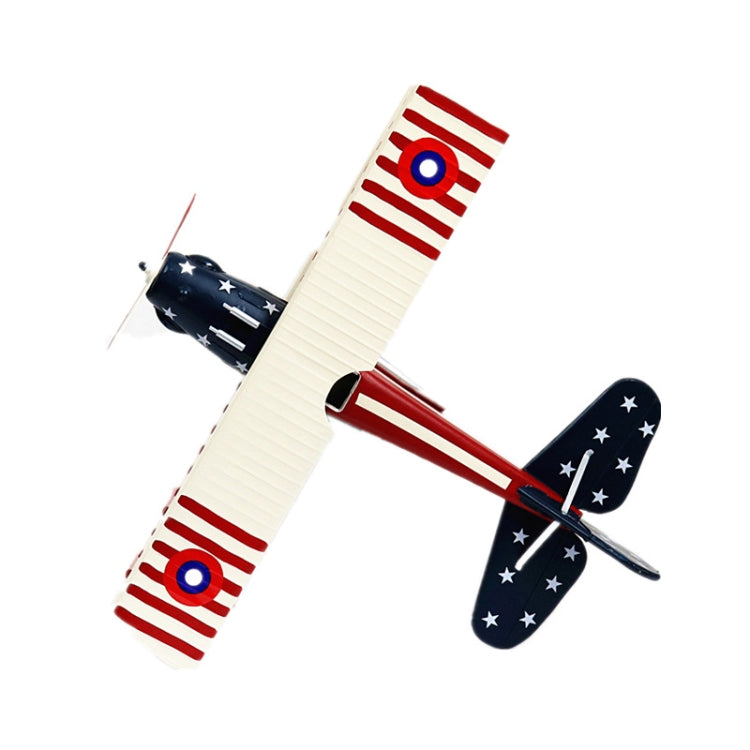 Ornements de décoration d'intérieur Artisanat en fer forgé Modèle d'avion rétro, Jaune, Vert, Rouge, Bleu