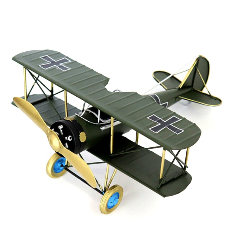 Ornements de décoration d'intérieur Artisanat en fer forgé Modèle d'avion rétro, Jaune, Vert, Rouge, Bleu