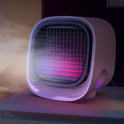 Mini Multifunctional Humidification Aromatherapy Fan Portable Office Home Desktop Air Conditioner Fan, Sky White, Cherry Blossom Powder, Moran Green, Dark Blue