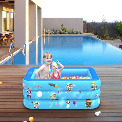 Piscine gonflable carrée pour bébé, motif spatial, pour intérieur et extérieur, 120 x 85 x 35cm