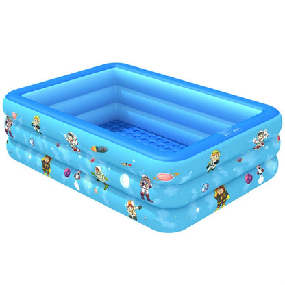 Piscine gonflable carrée pour bébé, motif spatial, pour intérieur et extérieur, 120 x 85 x 35cm