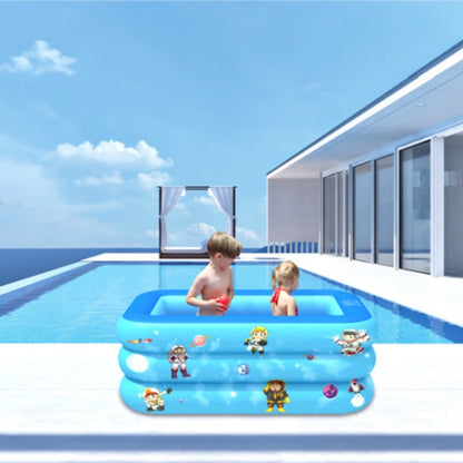Piscine gonflable carrée pour bébé, motif spatial, pour intérieur et extérieur, 120 x 85 x 35cm