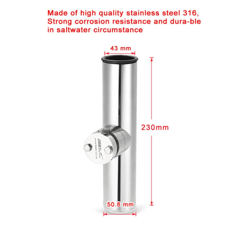 BSET MATEL Marine Hardware 316 Stainless Steel Fishing Rod Seat Yacht Sea Fishing Bracket, 19-26mm