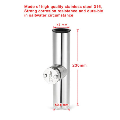 BSET MATEL Marine Hardware 316 Stainless Steel Fishing Rod Seat Yacht Sea Fishing Bracket, 19-26mm