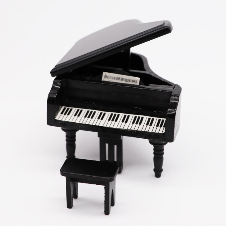 Piano à queue miniature de simulation pour maison de poupée 1:12, blanc, noir