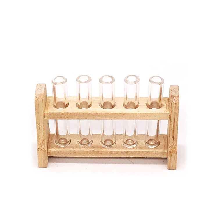 3 ensembles 1:12 mini maison de poupée laboratoire tube en verre support à éprouvettes modèle de scène de jeu alimentaire miniature, tube en verre test