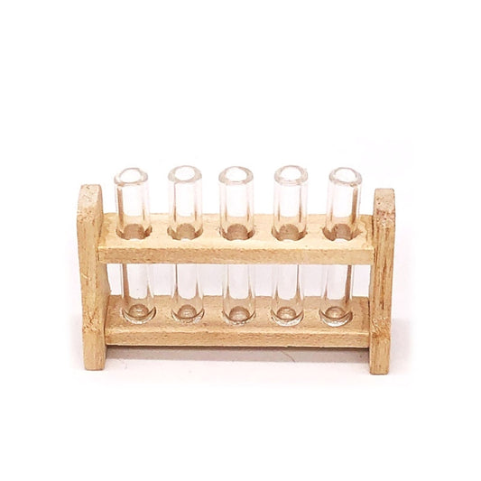 3 ensembles 1:12 mini maison de poupée laboratoire tube en verre support à éprouvettes modèle de scène de jeu alimentaire miniature, tube en verre test