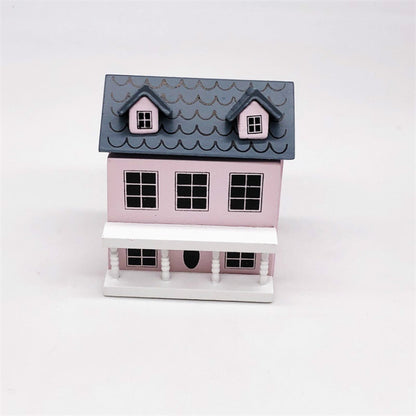 Mini maison de poupée 1:12 Villa de poche mignonne, Rose, Bleu