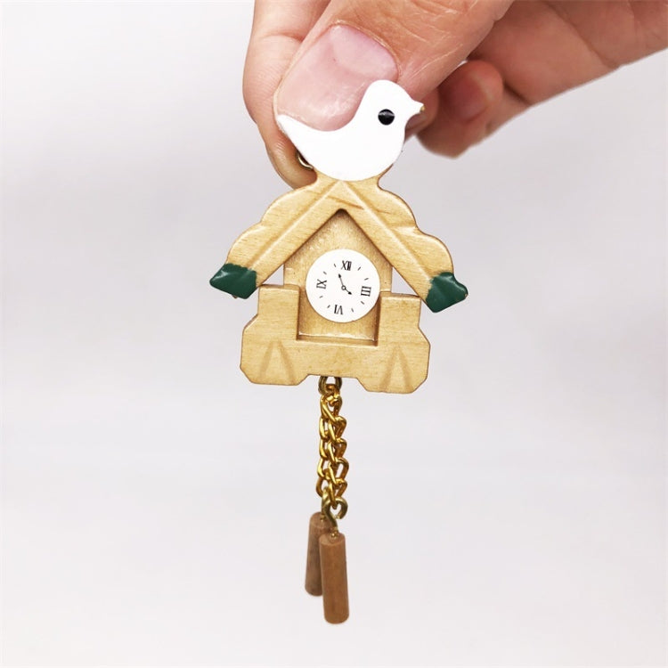 3 PCS 1:12 mini Dull House Dollhouse Wooden Wall Clock Bird Clock House Toy Simulation Clock Model, Simulation Clock